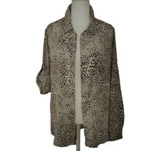 JONES NEW YORK Women's Animal Print Blouse Size L